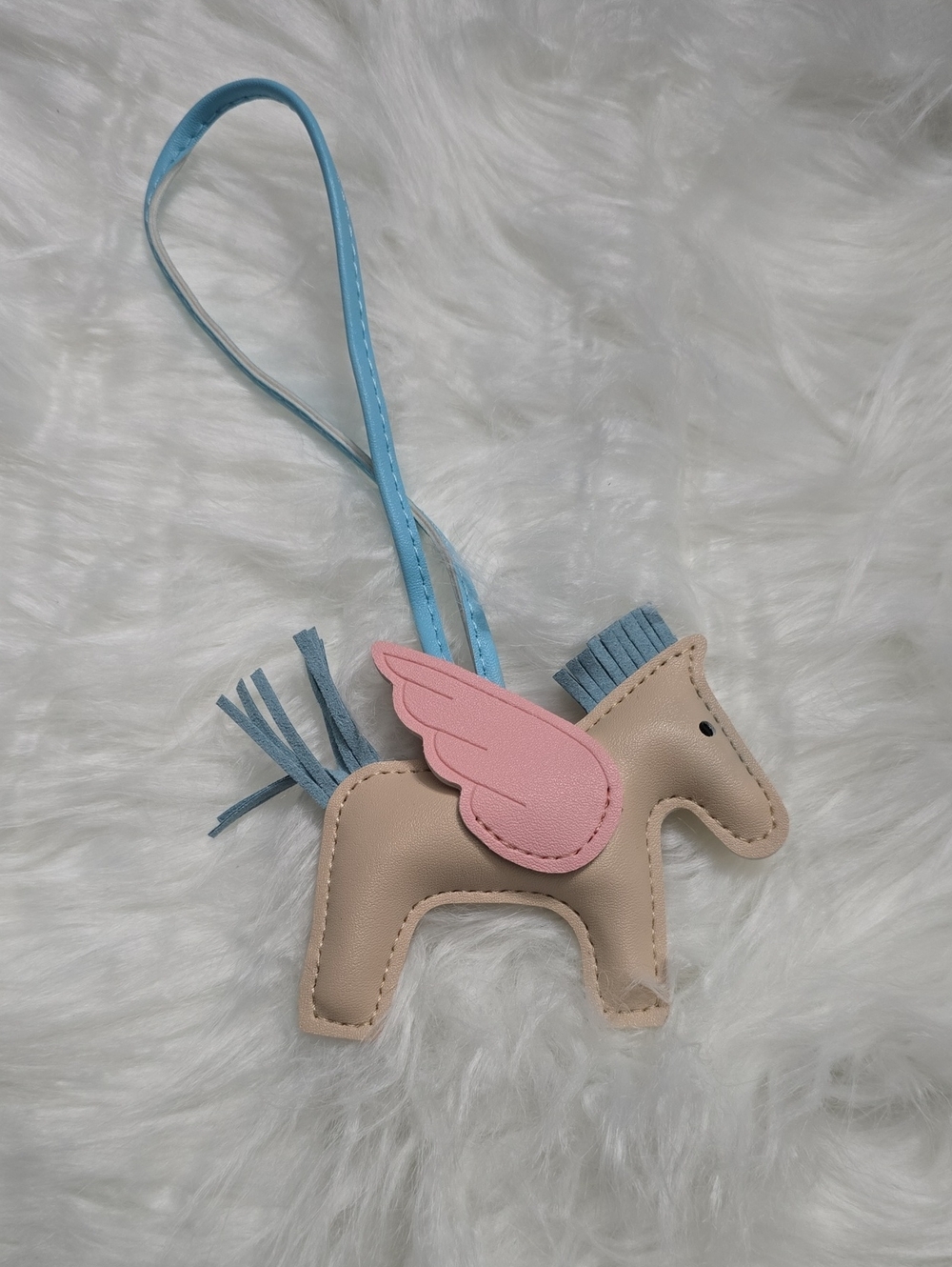 Beige Pony Bag Charm